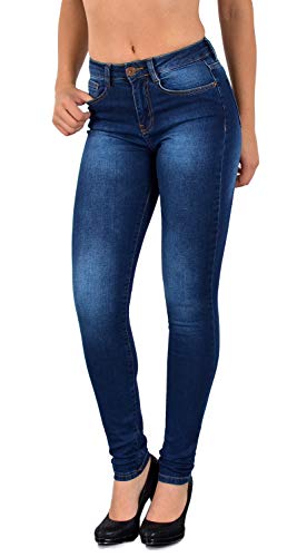 ESRA Damen Jeans Jeanshose Damen High-Waist Hochbund Hose bis Übergröße S400 von ESRA