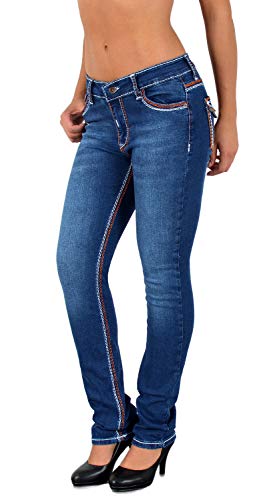 ESRA Damen Jeans Jeanshose Damen Hose Straight Leg Dicke Naht Jeanshosen Damenjeans bis große Größen J755 von ESRA