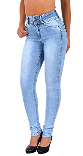 ESRA Damen Jeans Jeanshose Damen Skinny High Waist Hochbund Hose bis Übergröße S300 von ESRA