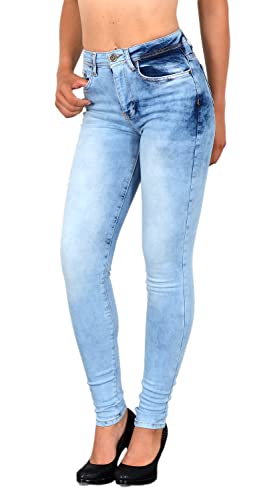 ESRA Damen Jeans Jeanshose Damen Skinny High Waist Hochbund Hose bis Übergröße S300 von ESRA