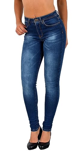 ESRA Damen Jeans Jeanshose Damen Skinny High Waist Hochbund Hose bis Übergröße S300 von ESRA