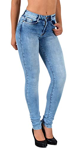 ESRA Damen Jeans Jeanshose Damen Skinny High Waist Hochbund Hose bis Übergröße S300 von ESRA