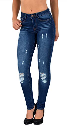 ESRA Damen Jeans Jeanshose Damen Skinny High Waist Hochbund Hose bis Übergröße S300 von ESRA