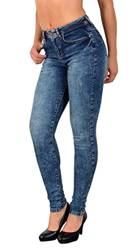 ESRA Damen Jeans Jeanshose Damen Skinny High Waist Hochbund Stretch Hose bis Übergröße S700 von ESRA