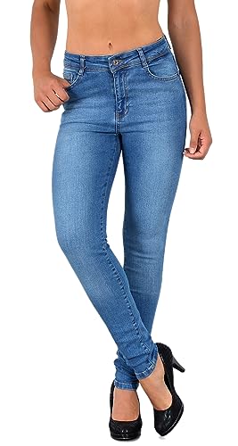 ESRA Damen Jeans Jeanshose Damen Skinny High Waist Hochbund Stretch Hose bis Übergröße S700 von ESRA