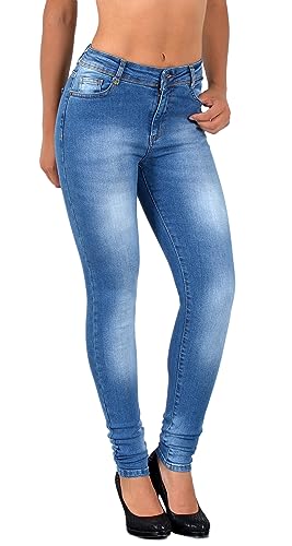 ESRA Damen Jeans Jeanshose Damen Skinny High Waist Hochbund Stretch Hose bis Übergröße S700 von ESRA