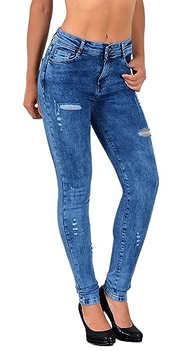 ESRA Damen Jeans Jeanshose Damen Skinny High Waist Hochbund Stretch Hose bis Übergröße S700 von ESRA