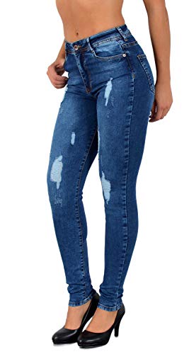 ESRA Damen Jeans Jeanshose Damen Skinny High Waist Hochbund Stretch Hose bis Übergröße S700 von ESRA