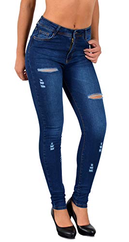 ESRA Damen Jeans Jeanshose Damen Skinny High Waist Hochbund Stretch Hose bis Übergröße S700 von ESRA