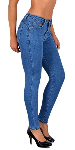 ESRA Damen Jeans Jeanshose Damen Skinny Jeanshosen Pushup Hose bis Übergröße S900 von ESRA