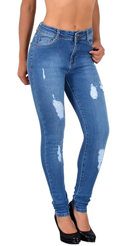 ESRA Damen Jeans Jeanshose Damen Skinny High Waist Hochbund Stretch Hose bis Übergröße S700 von ESRA