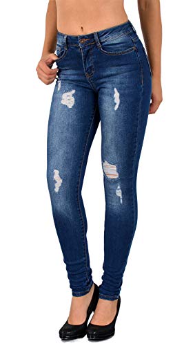 ESRA Damen Jeans Jeanshose Damen Skinny High Waist Hochbund Stretch Hose bis Übergröße S700 von ESRA