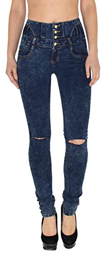 ESRA Damen Jeans Jeanshose Skinny Damen Hose High Waist Hochbund bis Übergrösse J11 von ESRA