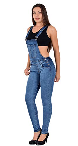 ESRA Damen Jeans Latzhose Skinny Latzjeans Overall Jeans-Latzhose mit Träger H340 von ESRA