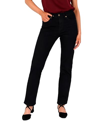 ESRA Damen Jeans Schwarz Straight Jeans Hose Damen G200 von ESRA