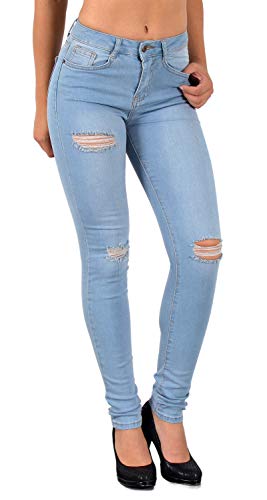 ESRA Damen Jeans Jeanshose Damen Skinny High Waist Hochbund Stretch Hose bis Übergröße S700 von ESRA