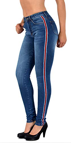 ESRA Damen Jeans Jeanshose Damen Skinny Jeanshosen Pushup Hose bis Übergröße S900 von ESRA