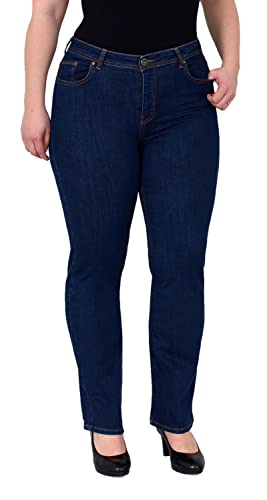 ESRA Damen Jeans Straight-Fit High Waist Jeans Gerade Schnitt Hose Hoch-Bund bis Übergröße Damen Stretch-Jeans Gerades Bein hoher Bund Plussize Große Größe FG6 ESRA Damen Jeans Straight-Fit High Waist Jeans Gerade Schnitt Hose Hoch-Bund bis Übergröße Damen Stretch-Jeans Gerades Bein hoher Bund Plussize Große Größe FG6 von ESRA