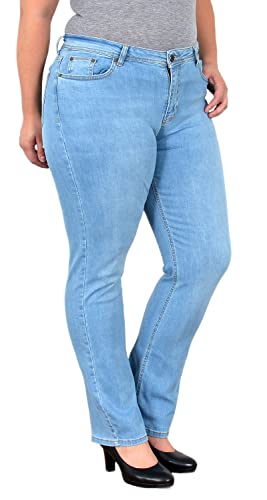 ESRA Damen Jeans Straight Jeans Damen High Waist Jeanshose Gerades Bein Plussize FG3 von ESRA