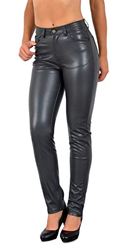 ESRA Damen Lederhose Kunstlederhose Damen Hose in Leder Optik bis Übergrösse J295 von ESRA