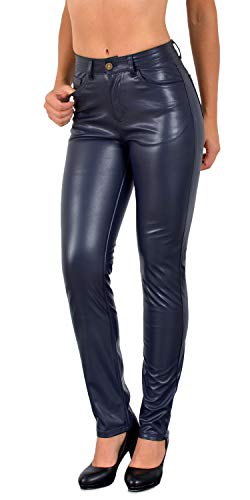 ESRA Damen Lederhose Kunstlederhose Damen Hose in Leder Optik bis Übergrösse J295 von ESRA
