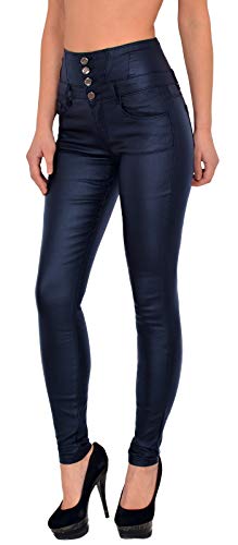 ESRA Damen Lederhose Kunstlederhose Damen Hose in Leder Optik bis Übergrösse J295 von ESRA