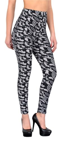 ESRA Damen Leggings Blumenmuster Legings Sommer Hose Leggins in Übergröße Sale Angebot L100 von ESRA