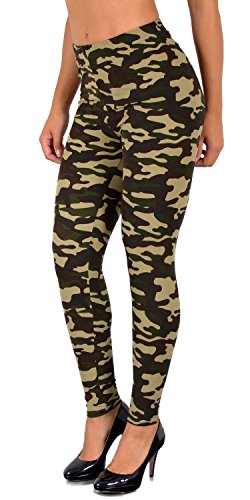 ESRA Damen Leggings Military Legins Hose in Camouflage Army Style L12 von ESRA