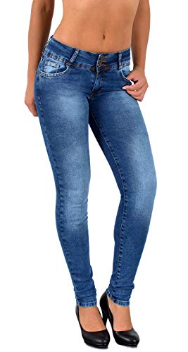 ESRA Damen Jeans Jeanshose Damen High-Waist Hochbund Hose bis Übergröße S400 von ESRA