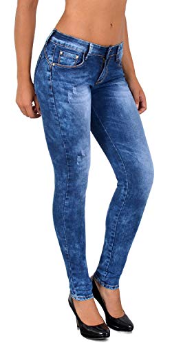 ESRA Damen Jeans Jeanshose Damen High-Waist Hochbund Hose bis Übergröße S400 von ESRA