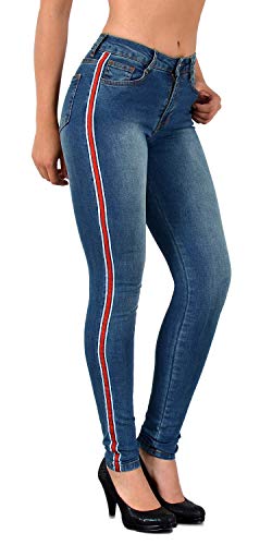 ESRA Damen Jeans Jeanshose Damen Skinny Jeanshosen Pushup Hose bis Übergröße S900 von ESRA