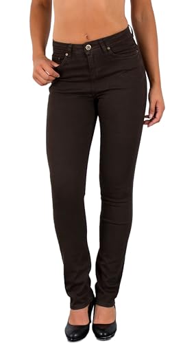 ESRA High Waist Jeans Damen Straight Damen-Jeans Stretch Business Hose gerade Schnitt Jeanshose Übergröße Plus Size Große Größe G1300 von ESRA