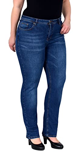 ESRA Straight Leg Jeans Damen High Waist Damen Jeans Stretch Hose Damen Plussize FG1 von ESRA