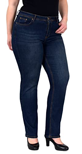 ESRA Straight Leg Jeans Damen High Waist Damen Jeans Stretch Hose Damen Plussize FG1 von ESRA