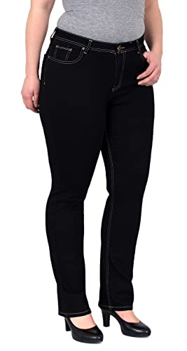 ESRA Straight Leg Jeans Damen High Waist Damen Jeans Stretch Hose Damen Plussize FG1 von ESRA