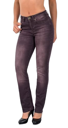 ESRA Damen Straight Fit Jeans Hose Damen Jeanshose Stretch gerader Schnitt Jeans Damen High Waist Damen Jeans Straight Jeans Damen Stretch bis Übergröße Jeans Große Größe G800 von ESRA