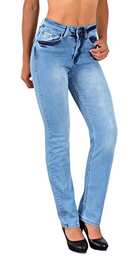 ESRA Damen Straight Fit Jeans Hose Damen Jeanshose gerader Schnitt bis Übergröße G700 von ESRA
