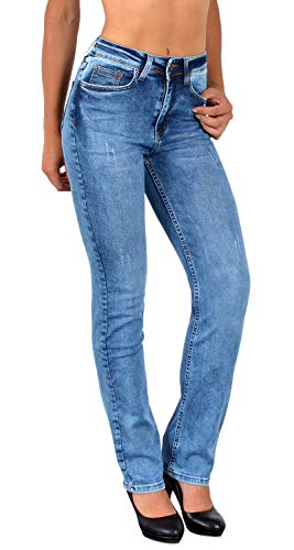 ESRA Damen Straight Fit Jeans Hose Damen Jeanshose gerader Schnitt bis Übergröße G700 von ESRA