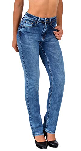 ESRA Damen Straight Fit Jeans Hose Damen Jeanshose gerader Schnitt bis Übergröße G700 von ESRA