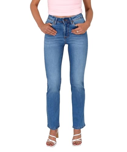 ESRA Damen Straight Fit Jeans Hose Damen Jeanshose gerader Schnitt bis Übergröße G700 von ESRA