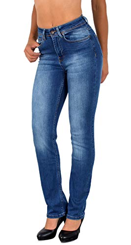 ESRA Damen Straight Fit Jeans Hose Damen Jeanshose gerader Schnitt bis Übergröße G700 von ESRA