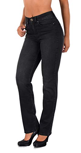 ESRA Damen Straight Fit Jeans Hose Damen Jeanshose gerader Schnitt bis Übergröße G700 von ESRA