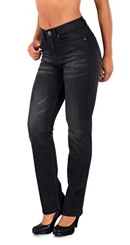 ESRA Damen Straight Fit Jeans Hose Damen Jeanshose gerader Schnitt bis Übergröße G700 von ESRA