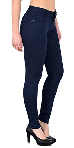 ESRA Damen Stretch Hose Skinny Stoffhose High Waist Hose in Vier Farben bis Übergröße H520 von ESRA