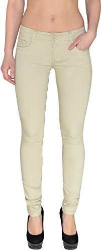 ESRA Damen Stretch Hose Skinny Stoffhose Low-Waist Hüfthose Tiefbund bis Übergröße J245 von ESRA