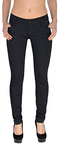 ESRA Damen Stretch Hose Skinny Stoffhose Low-Waist Hüfthose Tiefbund bis Übergröße J245 von ESRA