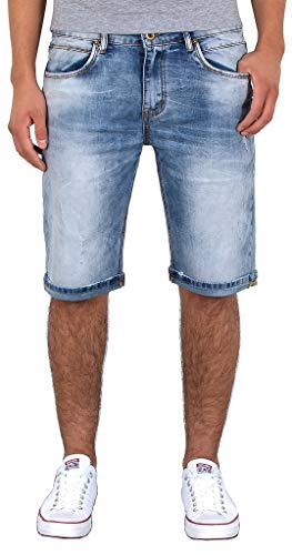 ESRA Herren Jeans Shorts Herren Kurze Hosen Herren Kurze Jeans Hose Bermuda Shorts Sommer Hose A370 von ESRA