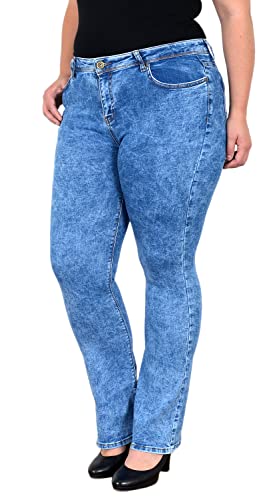 ESRA Jeans Damen Bootcut High Waist Schlaghose Flared Jeanshose Stretch Schlagjeans Bis Übergröße Plussize FB1 von ESRA