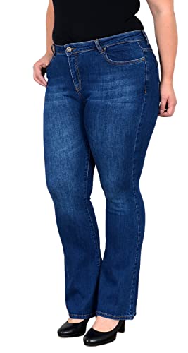ESRA Jeans Damen Bootcut Jeanshose Flared Jeans Damen High Waist Schlaghose Bootcut Jeans Damen Hose Damen Jeans Bootcut High Waist Jeans Damen Stretch Schlagjeans bis Übergröße Plussize FB1 von ESRA