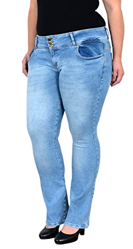 ESRA Jeans Damen Bootcut Jeanshose Flared Jeans Damen Low Waist Jeans Damen Low-Waist Schlaghose Bootcut Jeans Damen Hose Jeans Bootcut Tiefbund Hüft-Jeans Damen Stretch bis Übergröße FB6 von ESRA